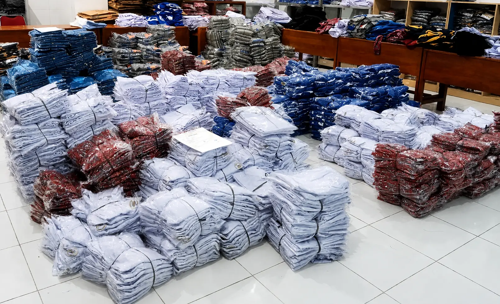 Proses produksi garmen skala besar di JAP Solusindo